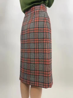 Gonna midi in lana tartan
