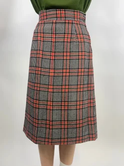 Gonna midi in lana tartan