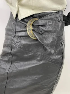 Gonna tubino in pelle anni '80