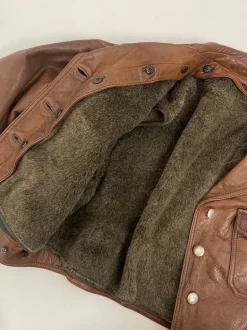 Leather jacket cropped interno in pelliccia