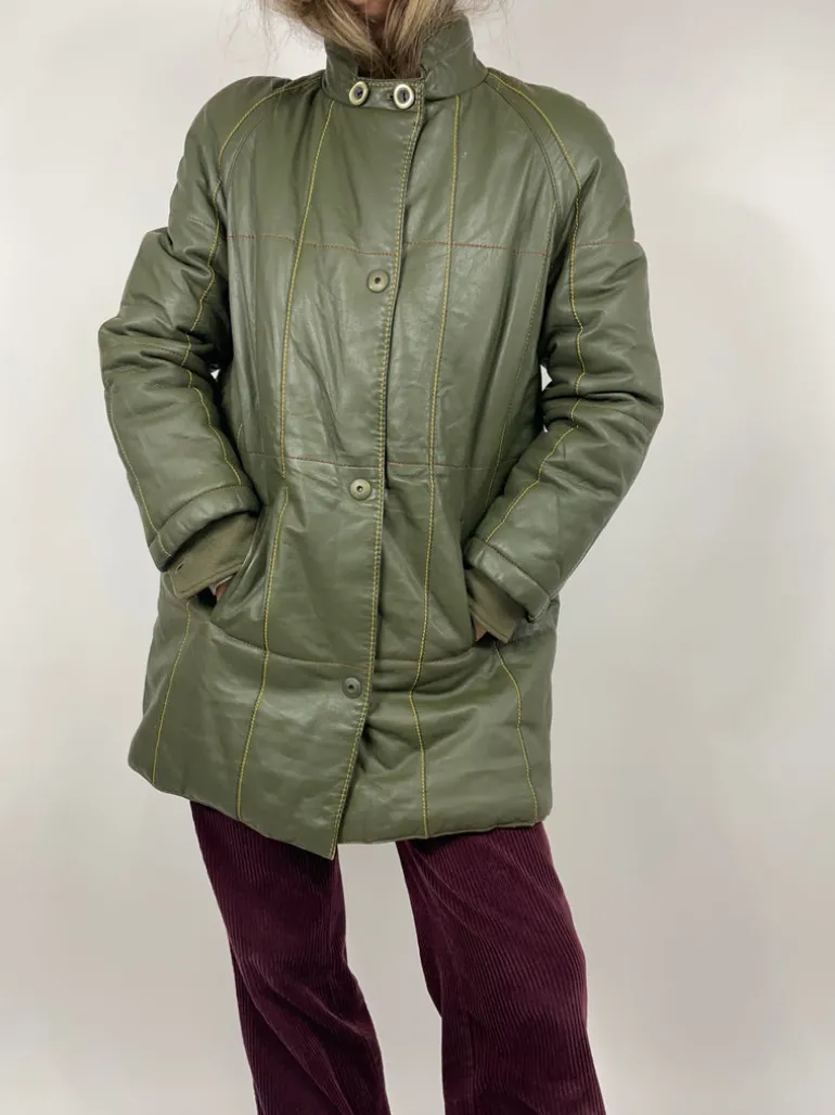 Leather jacket green