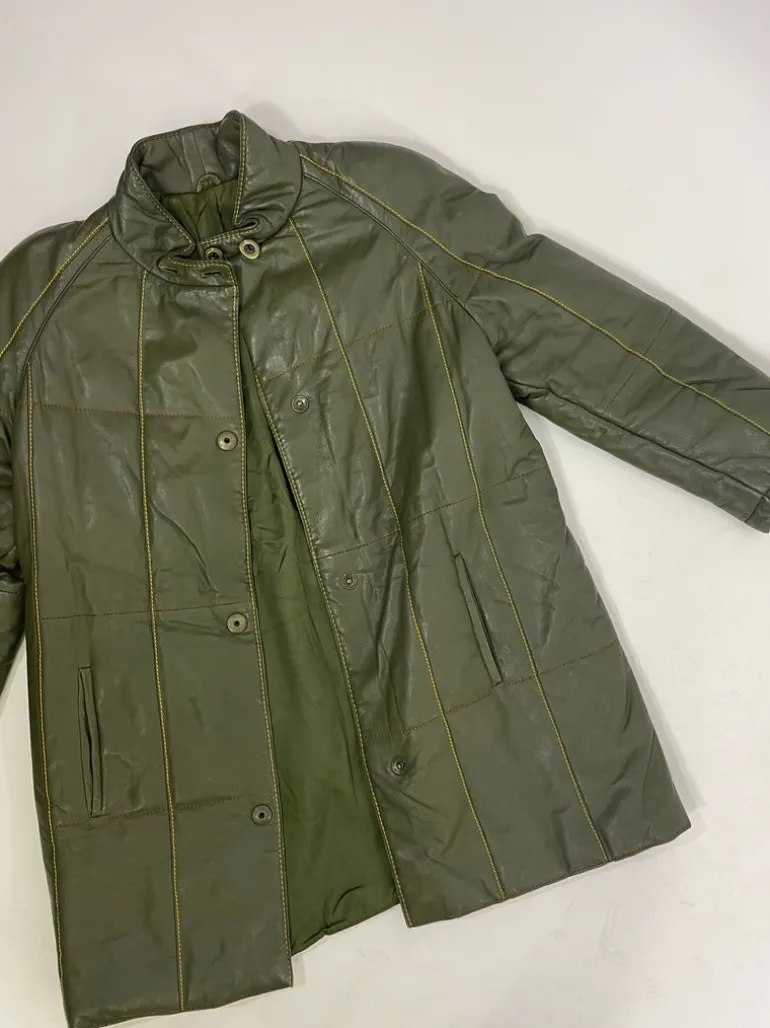 Leather jacket green