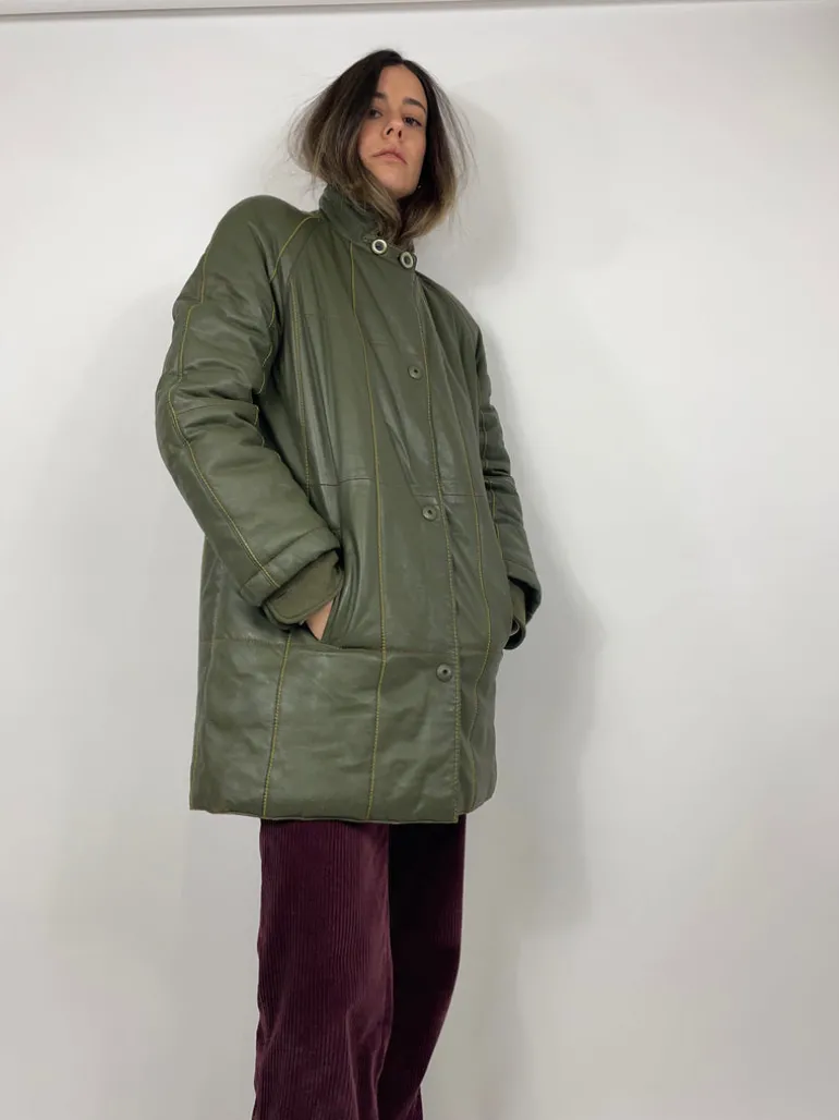 Leather jacket green