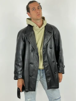 Leather jacket Pea Coat anni '60