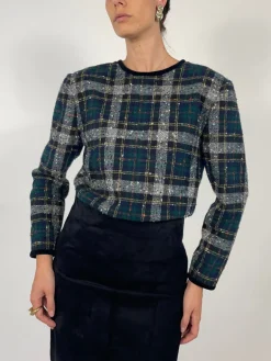 Maglia Luisa Spagnoli in lana a quadri