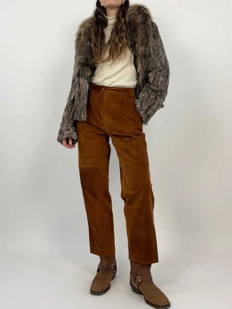 Pantalone anni '70 in camoscio
