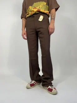 Pantalone anni '70 in misto lino