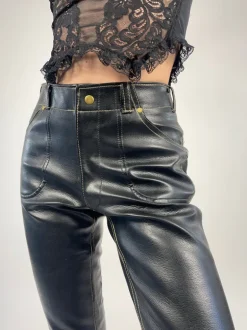 Pantaloni a sigaretta in vera pelle anni '60