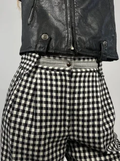 Pantaloni anni '80 in lana a quadretti