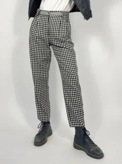 Pantaloni anni '80 in lana a quadretti