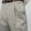 Pantaloni con pence in pura lana