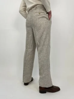 Pantaloni con pence in pura lana