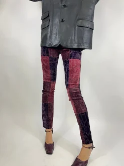 Pantaloni in velluto pitonato anni '70