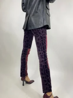 Pantaloni in velluto pitonato anni '70