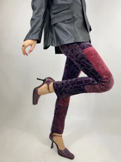 Pantaloni in velluto pitonato anni '70