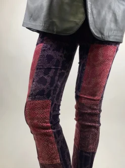Pantaloni in velluto pitonato anni '70