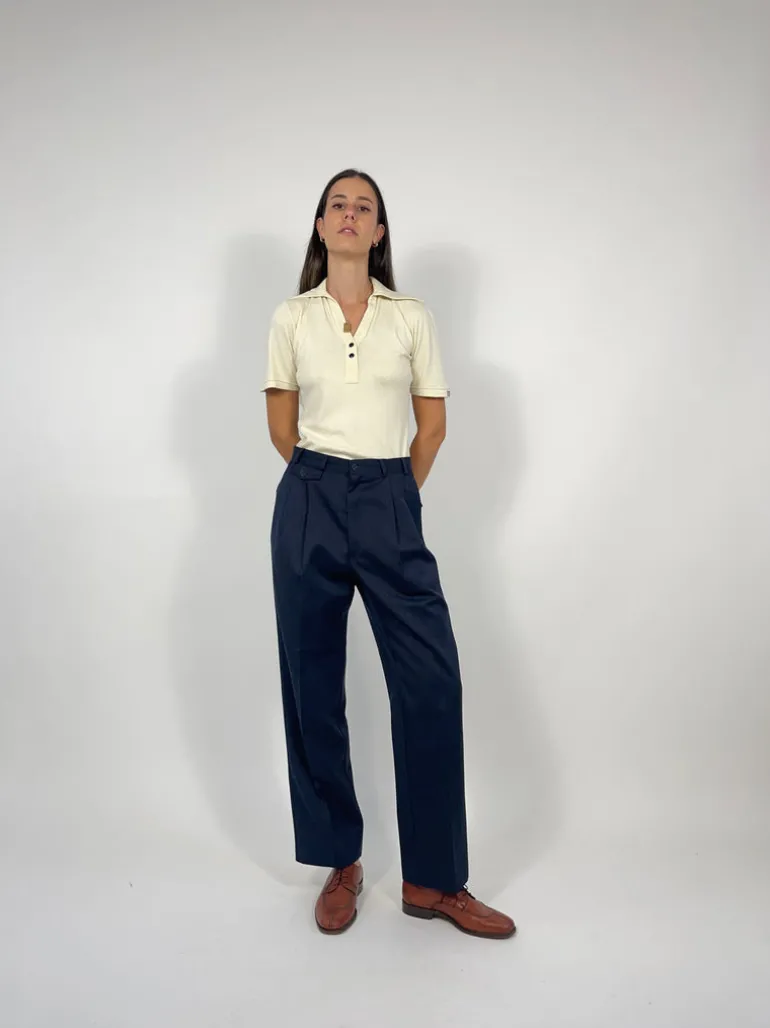 Pantaloni vintage in pura lana