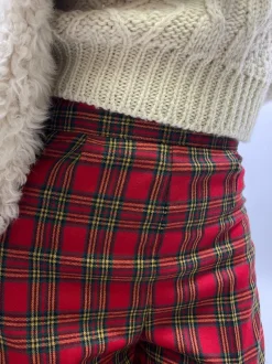 Pantaloni vitantage in lana tartan