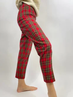 Pantaloni vitantage in lana tartan