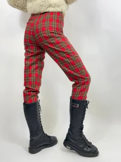 Pantaloni vitantage in lana tartan