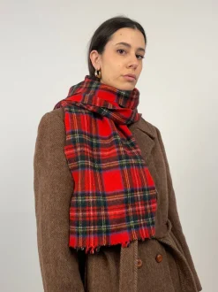 Sciarpa vintage in lana tartan