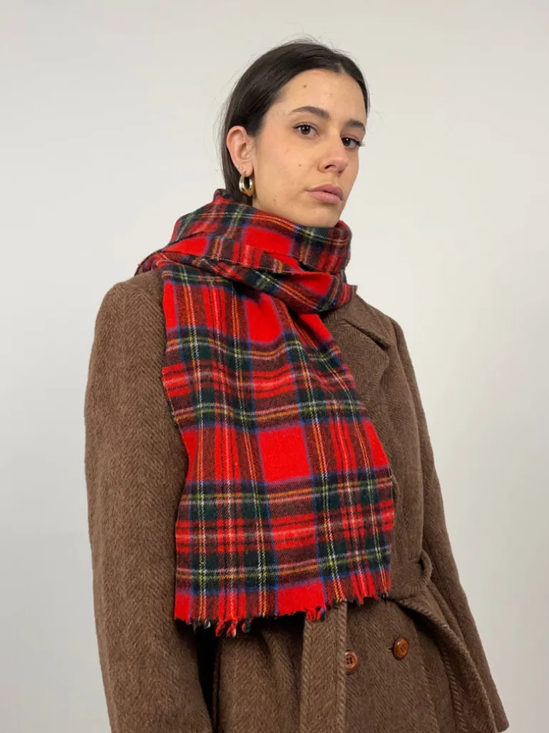 Sciarpa vintage in lana tartan