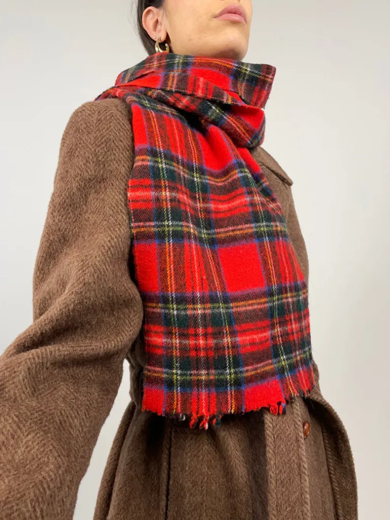 Sciarpa vintage in lana tartan