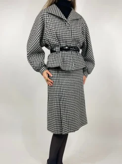 Tailleur 1980 pura lana pied de poule