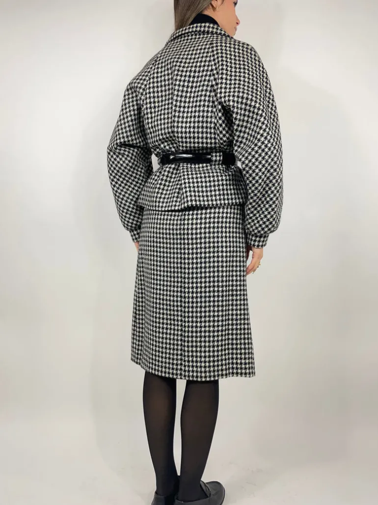 Tailleur 1980 pura lana pied de poule