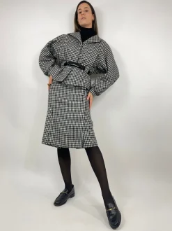 Tailleur 1980 pura lana pied de poule