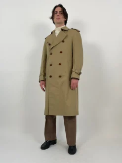 Trench anni '70 con fodera interna a quadri