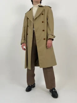 Trench anni '70 con fodera interna a quadri